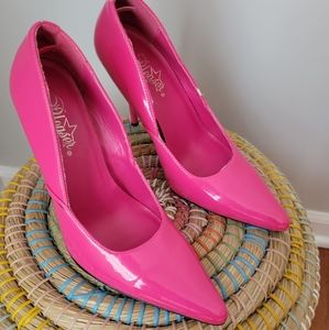 Pleaser Hot Pink Patent Leather Heels